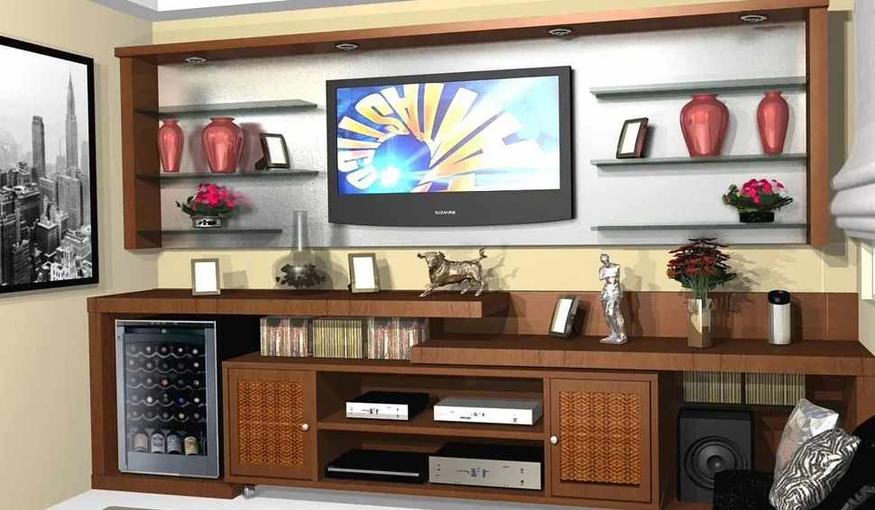 Home theater alternativo com painel