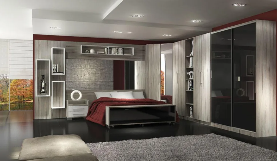 Quarto planejado com acabamento premium